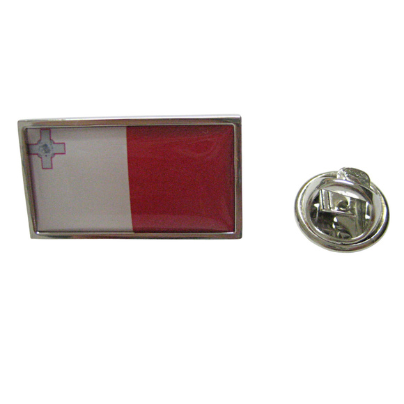Thin Bordered Malta Flag Lapel Pin - Picture 1 of 2